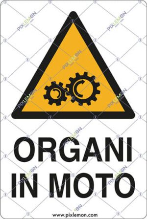 cartello ORGANI IN MOTO