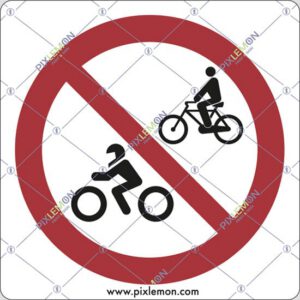 cartello (vietato l'accesso a cicli e motocicli)