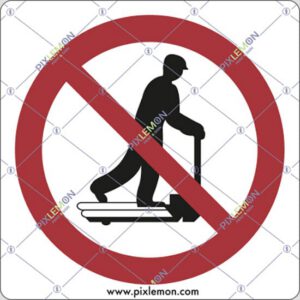 Schild (Es ist verboten, mit den Handstaplern zu laufen)