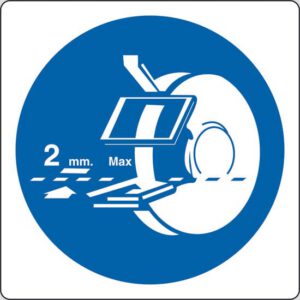 Schild (Schleifbock einrichten)