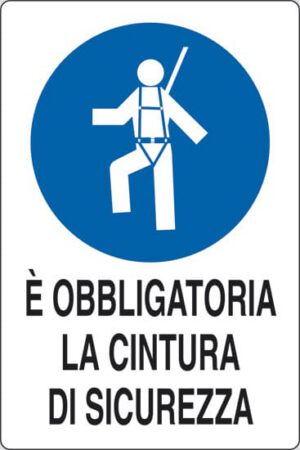 cartello E' OBBLIGATORIA LA CINTURA DI SICUREZZA