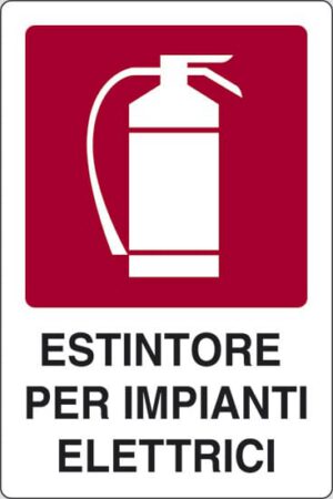 cartello ESTINTORE PER IMPIANTI ELETTRICI