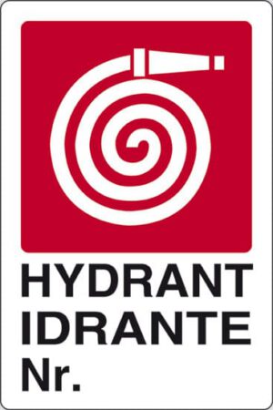 cartello HYDRANT IDRANTE Nr.