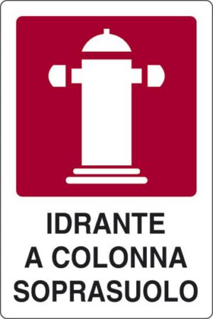 cartello IDRANTE A COLONNA SOPRASUOLO