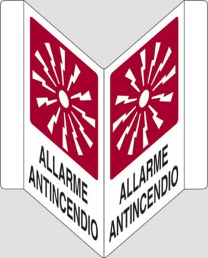 cartello bifacciale a "V" ALLARME ANTINCENDIO