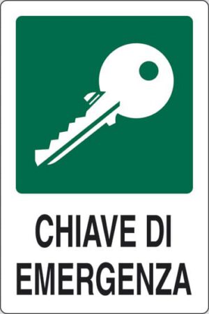 cartello CHIAVE DI EMERGENZA