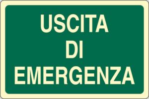 cartello USCITA DI EMERGENZA