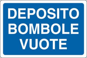 cartello DEPOSITO BOMBOLE VUOTE