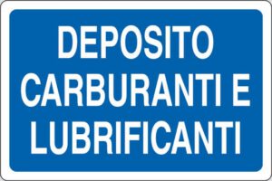 cartello DEPOSITO CARBURANTI E LUBRIFICANTI