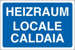 cartello HEIZRAUM LOCALE CALDAIA