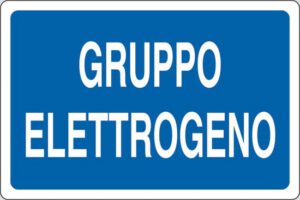 cartello GRUPPO ELETTROGENO