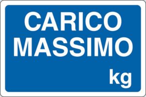 cartello CARICO MASSIMO  kg