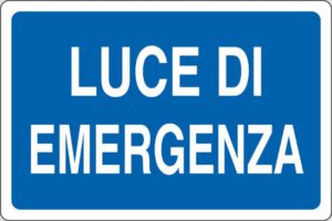 cartello LUCE DI EMERGENZA