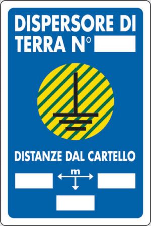 cartello DISPERSORE DI TERRA N°__DISTANZE DAL CARTELLO M