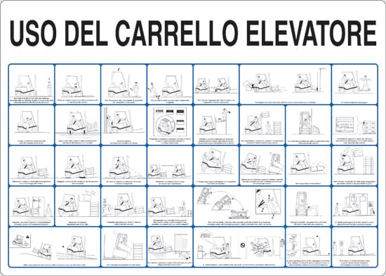cartello USO DEL CARRELLO ELEVATORE