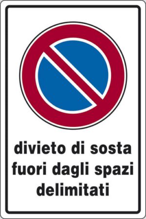 cartello divieto di sosta fuori dagli spazi delimitati