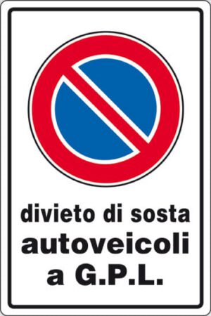 cartello divieto di sosta autoveicoli a g.p.l.