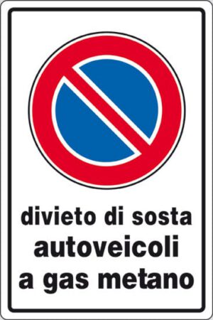 cartello divieto di sosta autoveicoli a gas metano
