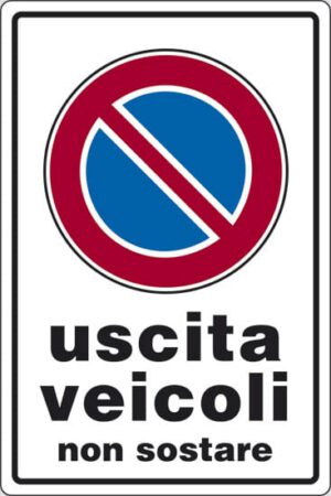 cartello uscita veicoli non sostare