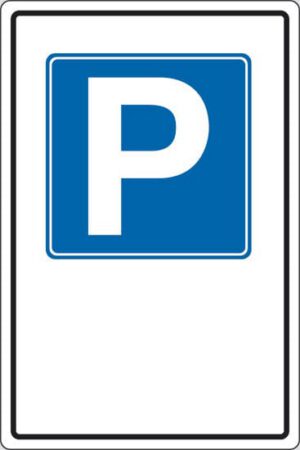 cartello (simbolo "parcheggio" con spazio scrivibile)