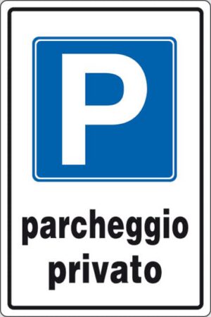 cartello P parcheggio privato