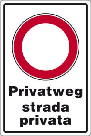 cartello Privatweg strada privata