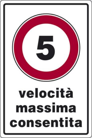 cartello 5 velocità massima consentita