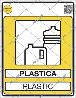 cartello PLASTICA PLASTIC (Gestione dei rifiuti - Norma UNI 11686)