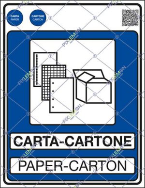 cartello CARTA-CARTONE PAPER-CARTON (Gestione dei rifiuti - Norma UNI 11686)
