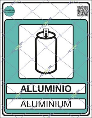 cartello ALLUMINIO ALUMINIUM (Gestione dei rifiuti - Norma UNI 11686)