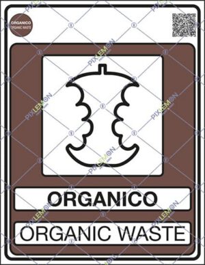 cartello ORGANICO ORGANIC WASTE (Gestione dei rifiuti - Norma UNI 11686)
