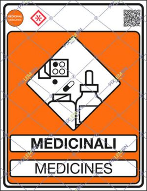 cartello MEDICINALI MEDICINES(Gestione dei rifiuti - Norma UNI 11686)