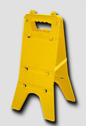cavalletto plastica gialla cm 60x30 (neutro) - predisposto per inserire i cartelli 20x20 o 30x20 cm