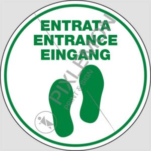 cartello adesivo ENTRATA - ENTRY- EINGANG (segnaletica per pavimento con trattamento antiscivolo)