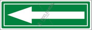 cartello adesivo fondo verde freccia bianca (segnaletica per pavimento con trattamento antiscivolo)