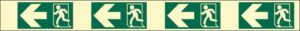 cartello verde (indicazione di direzione delle uscite di emergenza - sinistra - con antiscivolo)