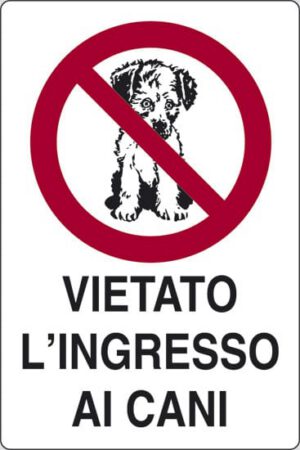 cartello VIETATO L'INGRESSO AI CANI