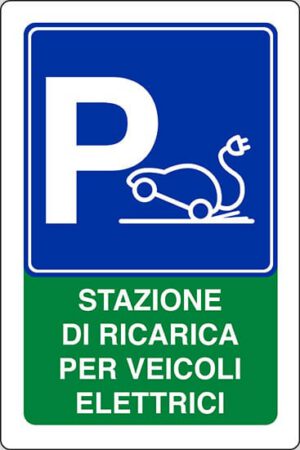 cartello STAZIONE DI RICARICA PER VEICOLI ELETTRICI