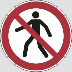 cartello Diametro 30 (vietato l'accesso ai pedoni)