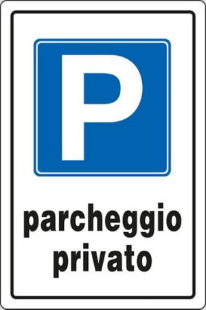 cartello P parcheggio privato