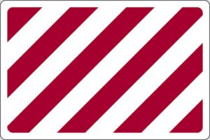 cartello fasce bianco rosse