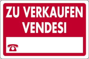 cartello ZU VERKAUFEN VENDESI