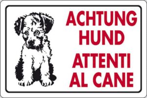 cartello ACHTUNG HUND ATTENTI AL CANE