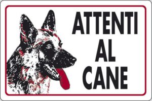 cartello ATTENTI AL CANE