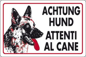 cartello ACHTUNG HUND ATTENTI AL CANE