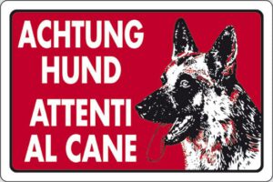 cartello ACHTUNG HUND ATTENTI AL CANE