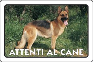 cartello ATTENTI AL CANE