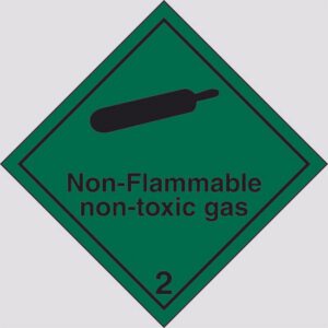 cartello Pericolo della classe 2 NON-FLAMMABLE NON-TOXIC GAS