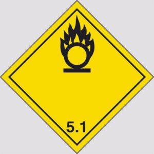 cartello Pericolo della classe 5.1 (Materie comburenti)