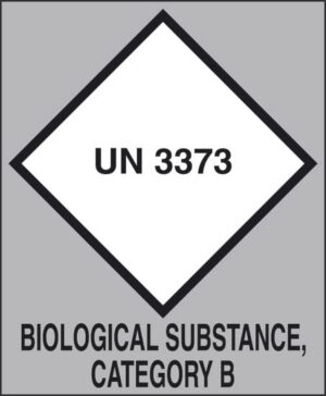 cartello Pericolo della classe 6.2 (Materie infettive) UN 3373 BIOLOGICAL SUBSTANCE, CATEGORY B